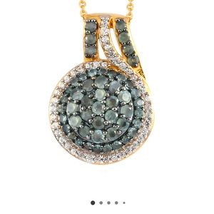 Alexandrite925 Silver Necklace Pendant Yellow Gold Rhodium Over  Size 20" Ct 1.3